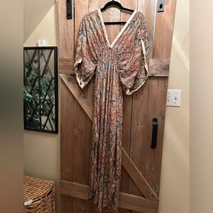 Boho silk caftan style dress
